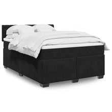 Boxspring met matras fluweel zwart 140x200 cm