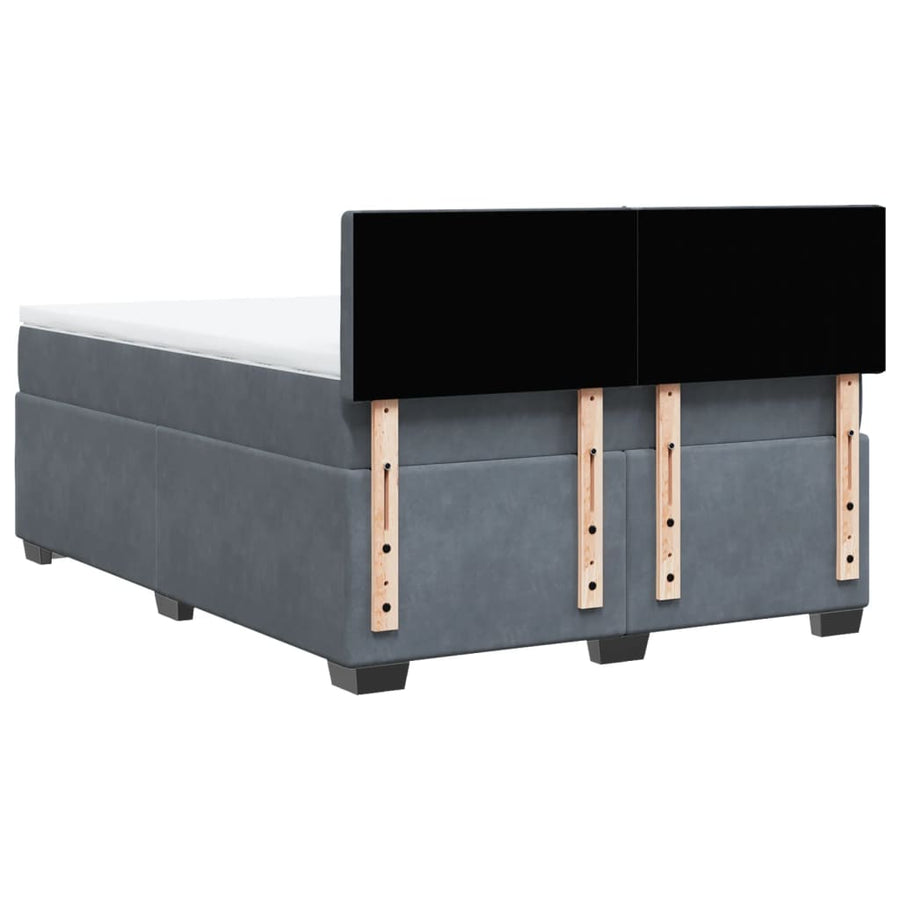Boxspring met matras fluweel donkergrijs 140x200 cm