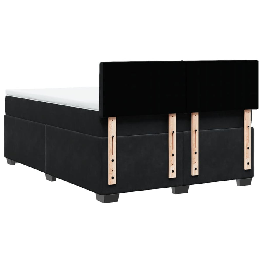 Boxspring met matras fluweel zwart 140x200 cm