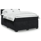 Boxspring met matras fluweel zwart 140x200 cm