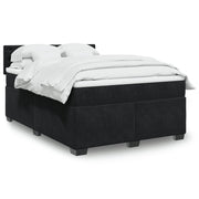 Boxspring met matras fluweel zwart 140x200 cm