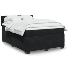 Boxspring met matras fluweel zwart 140x200 cm