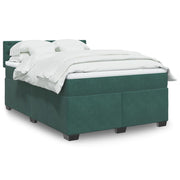 Boxspring met matras 140x200 cm donkergroen fluweel