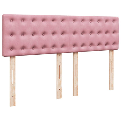 Boxspring met matras fluweel roze 140x200 cm