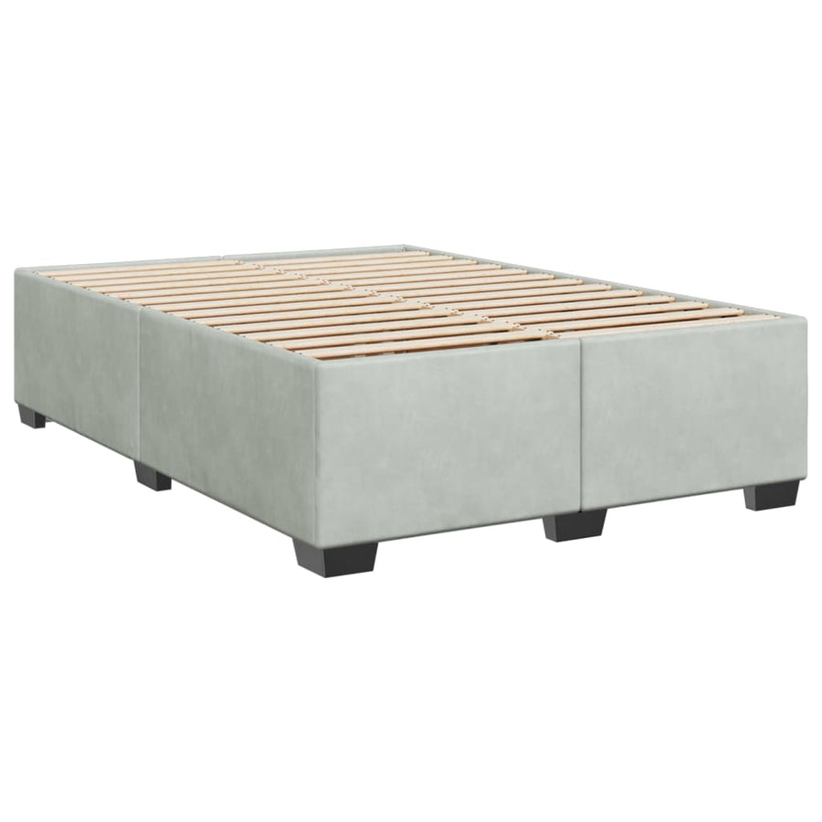 Boxspring met matras fluweel lichtgrijs 160x200 cm