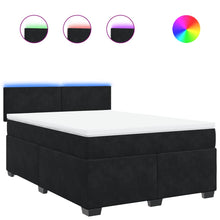 Boxspring met matras fluweel zwart 160x200 cm