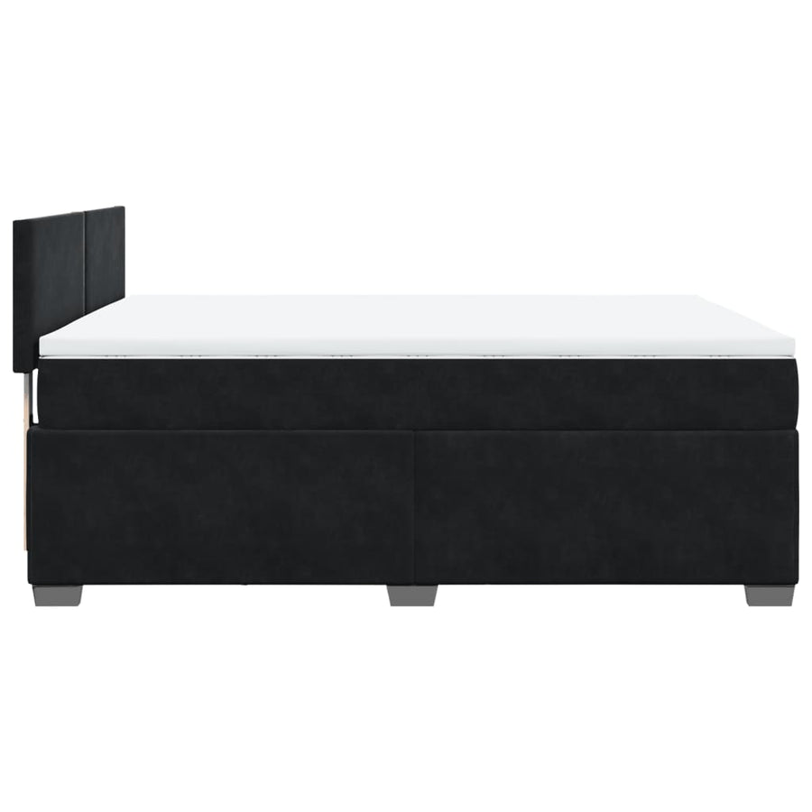 Boxspring met matras fluweel zwart 160x200 cm