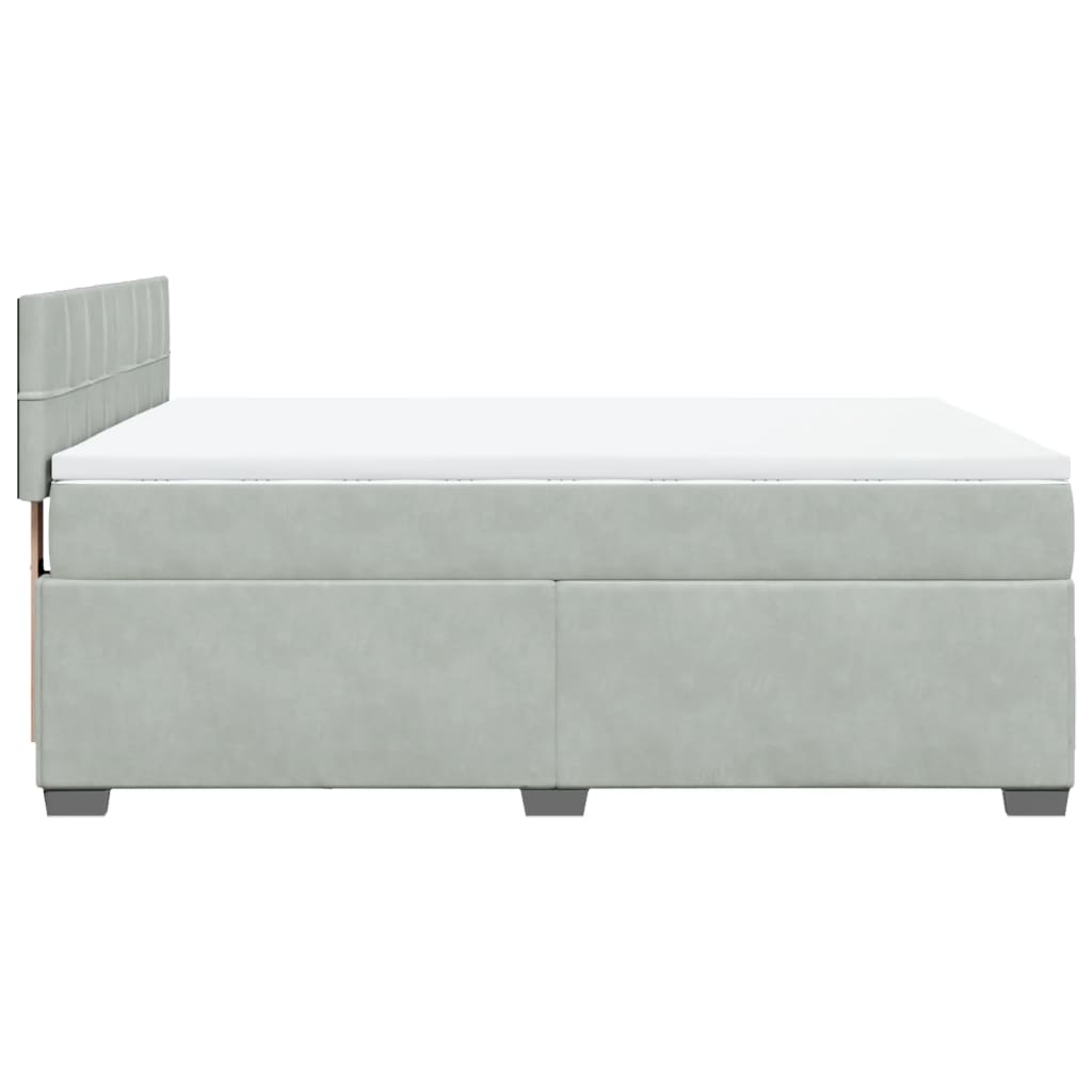 Boxspring met matras fluweel lichtgrijs 160x200 cm