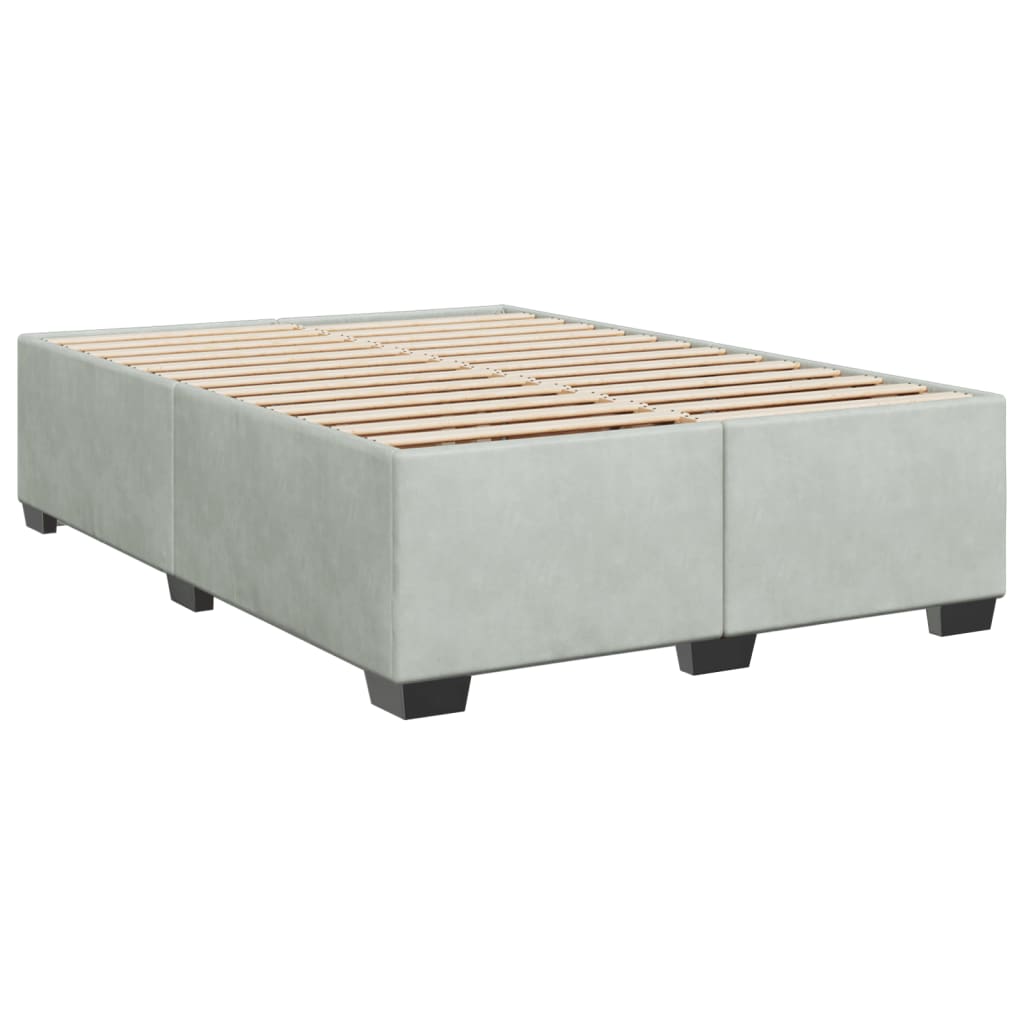 Boxspring met matras fluweel lichtgrijs 160x200 cm