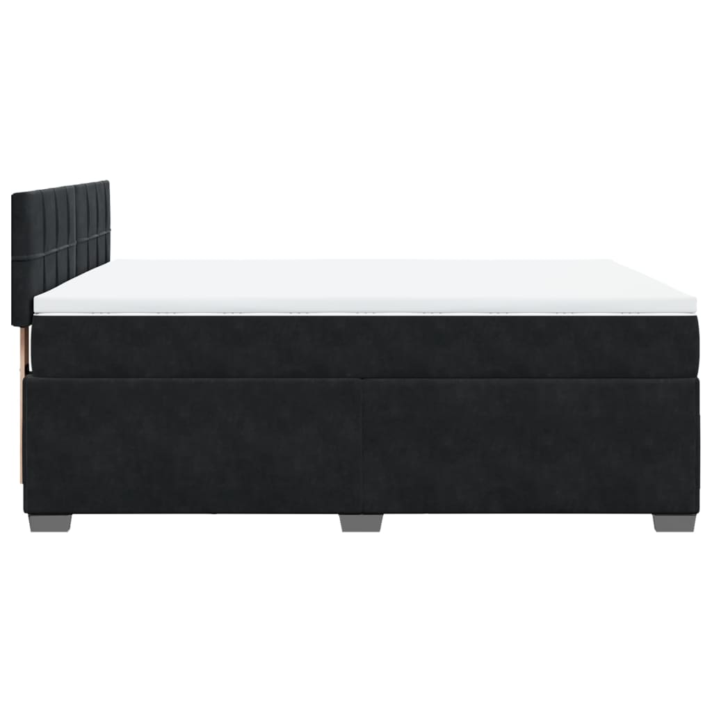Boxspring met matras fluweel zwart 160x200 cm
