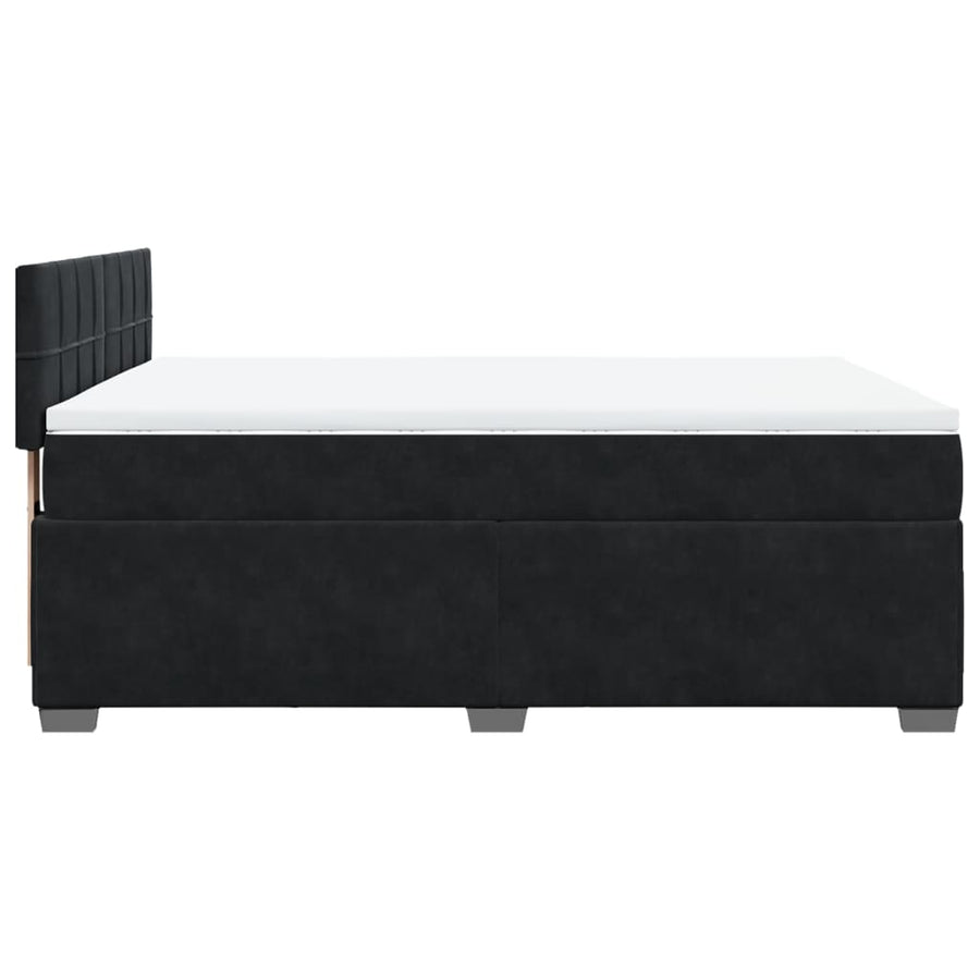 Boxspring met matras fluweel zwart 160x200 cm