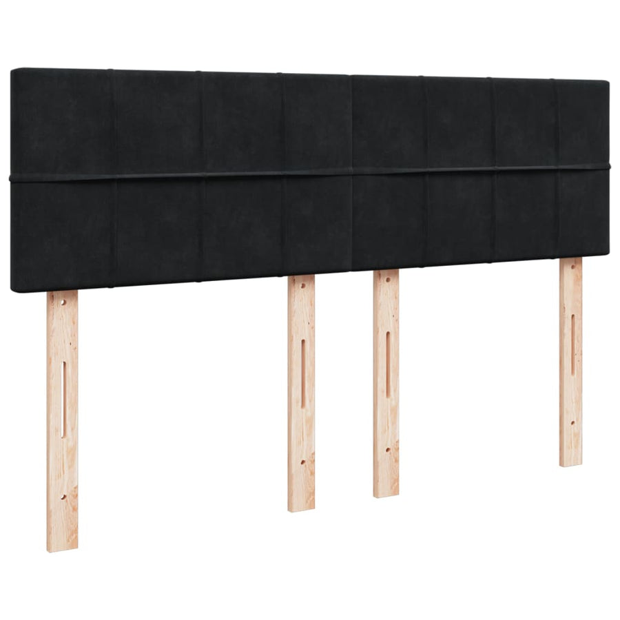 Boxspring met matras fluweel zwart 160x200 cm