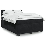Velvet black box spring with mattress 160x200 cm
