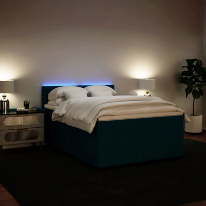 Boxspring met matras fluweel blauw 160x200 cm