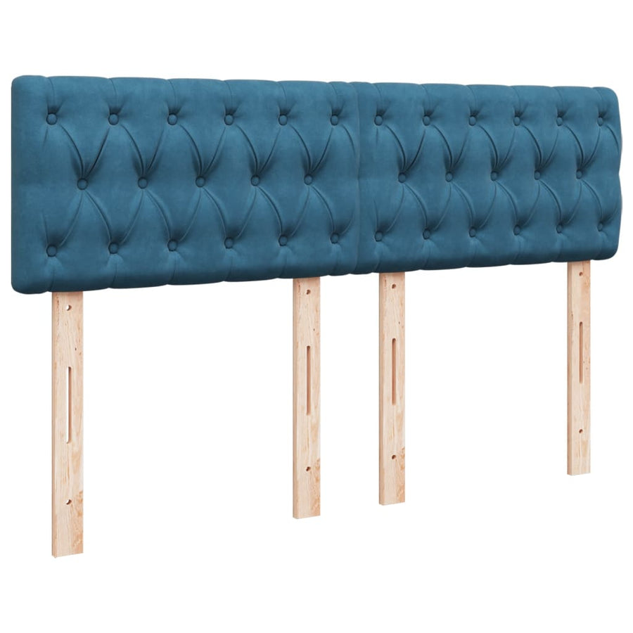 Boxspring met matras fluweel blauw 160x200 cm