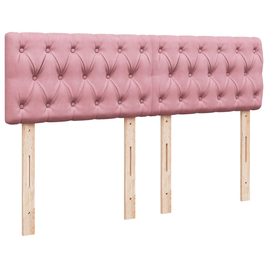 Boxspring met matras fluweel roze 160x200 cm