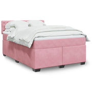 Boxspring met matras 160x200 cm fluweel roze