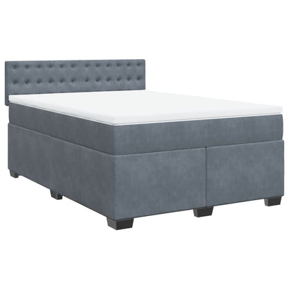 Boxspring met matras fluweel donkergrijs 160x200 cm
