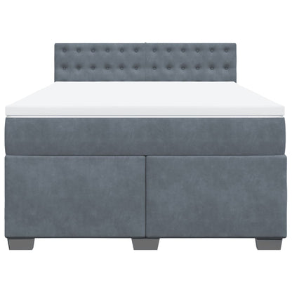 Boxspring met matras fluweel donkergrijs 160x200 cm
