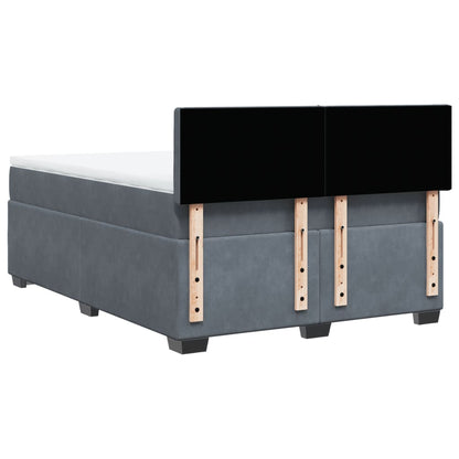 Boxspring met matras fluweel donkergrijs 160x200 cm