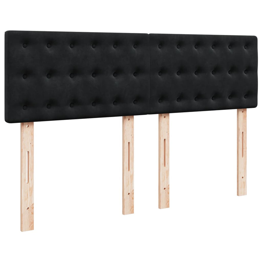 Boxspring met matras fluweel zwart 160x200 cm