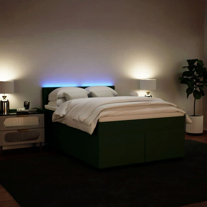 Boxspring met matras fluweel donkergroen 160x200 cm