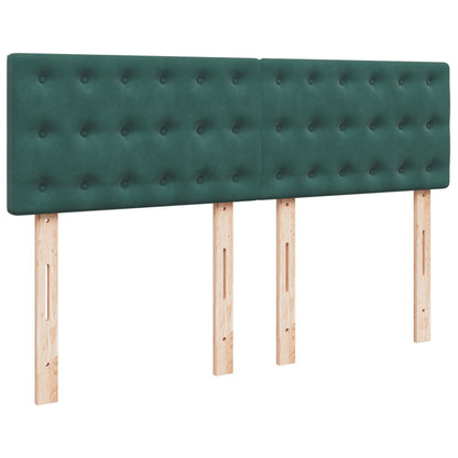 Boxspring met matras fluweel donkergroen 160x200 cm