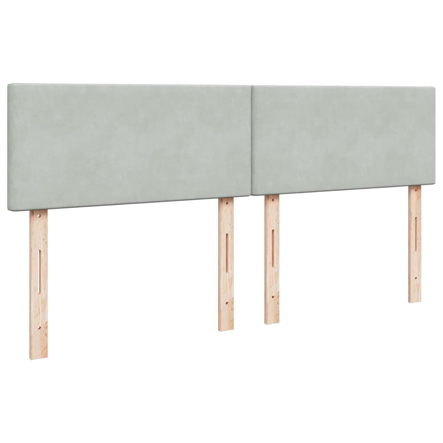 Boxspring met matras fluweel lichtgrijs 180x200 cm