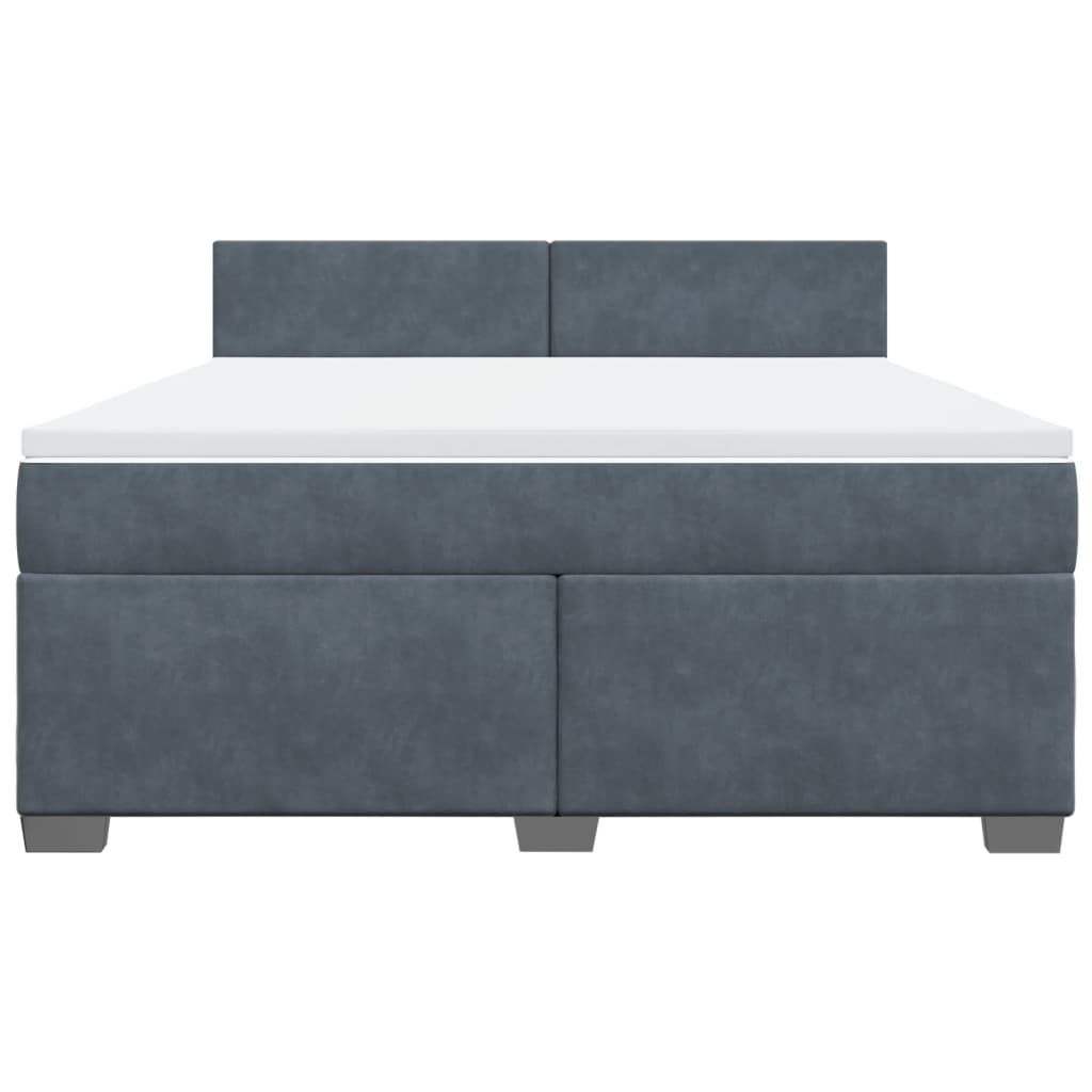 Boxspring met matras fluweel donkergrijs 180x200 cm