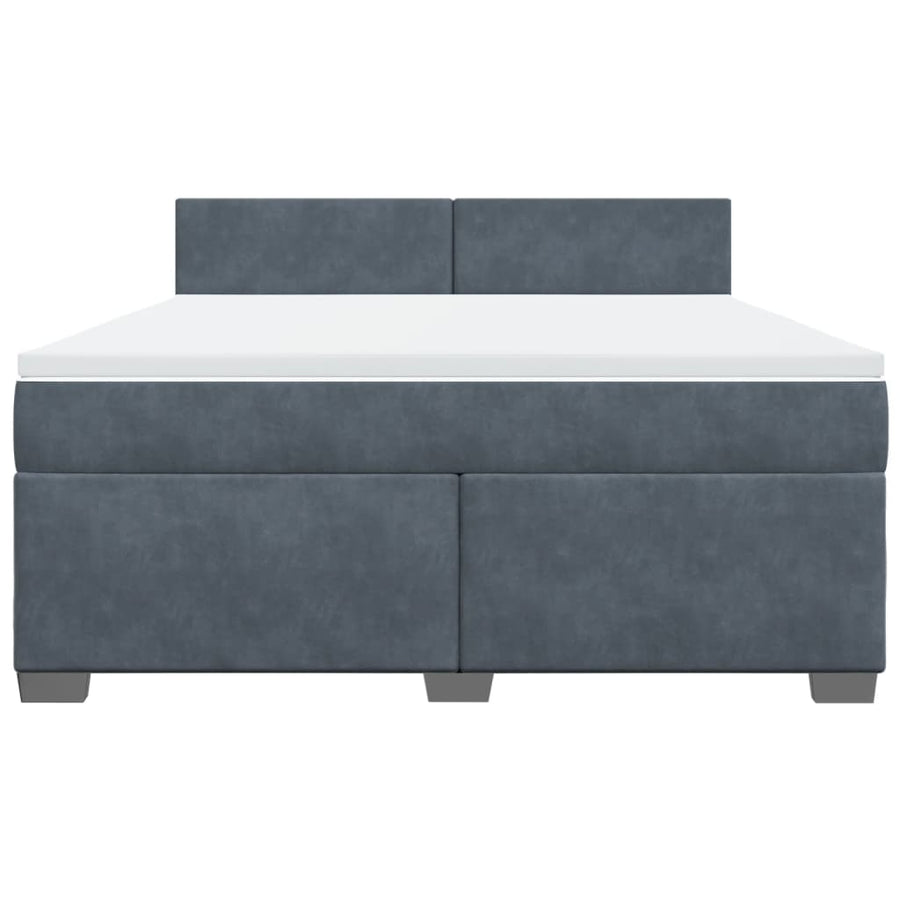 Boxspring met matras fluweel donkergrijs 180x200 cm