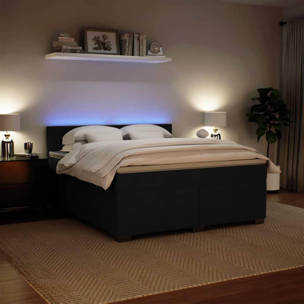 Boxspring met matras fluweel zwart 180x200 cm