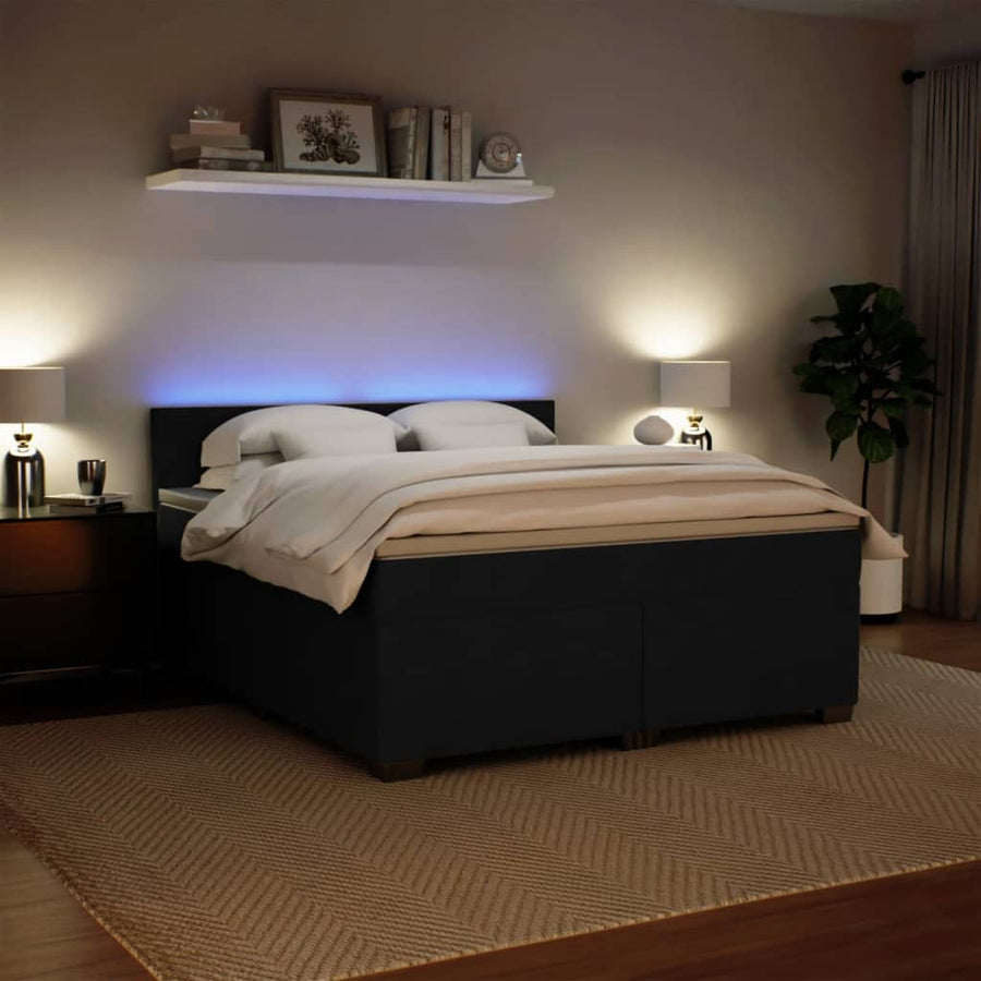 Boxspring met matras fluweel zwart 180x200 cm