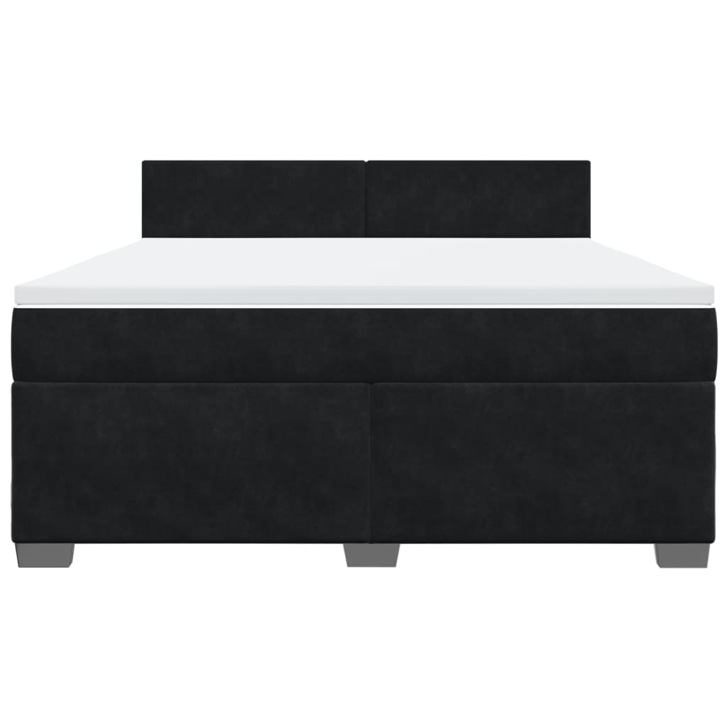 Boxspring met matras fluweel zwart 180x200 cm