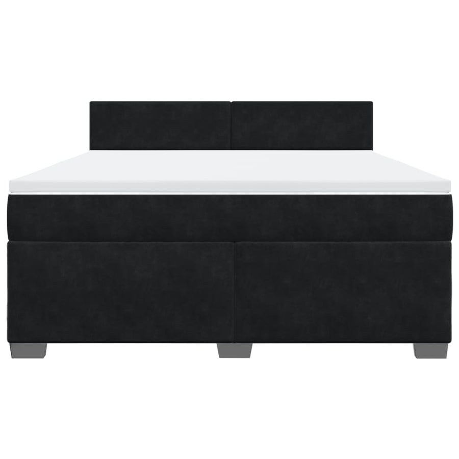 Boxspring met matras fluweel zwart 180x200 cm
