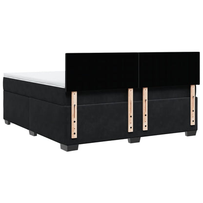 Boxspring met matras fluweel zwart 180x200 cm