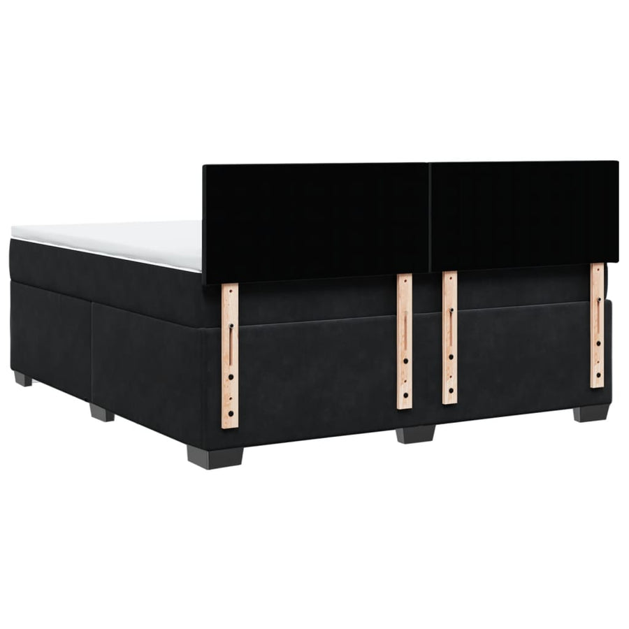 Boxspring met matras fluweel zwart 180x200 cm