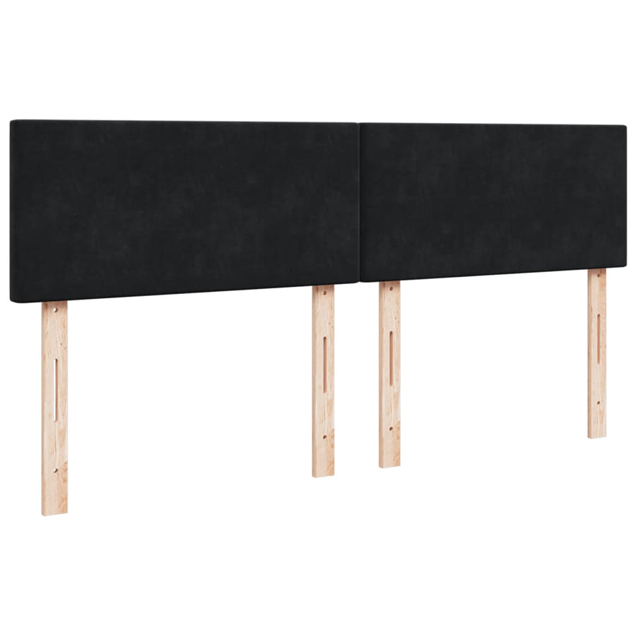 Boxspring met matras fluweel zwart 180x200 cm