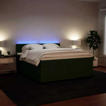 Boxspring met matras fluweel donkergroen 180x200 cm
