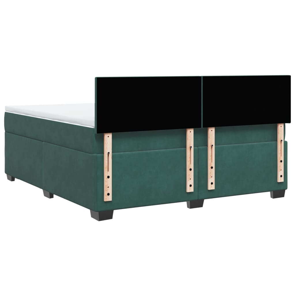 Boxspring met matras fluweel donkergroen 180x200 cm