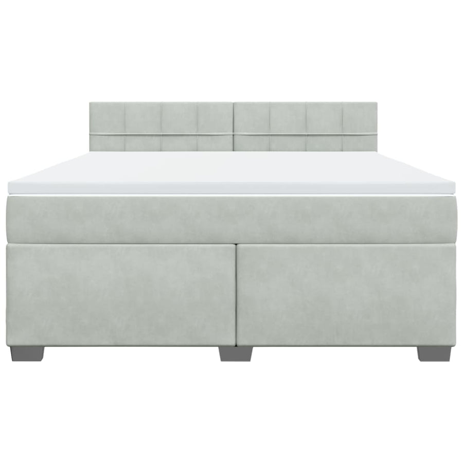 Boxspring met matras fluweel lichtgrijs 180x200 cm