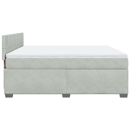 Boxspring met matras fluweel lichtgrijs 180x200 cm