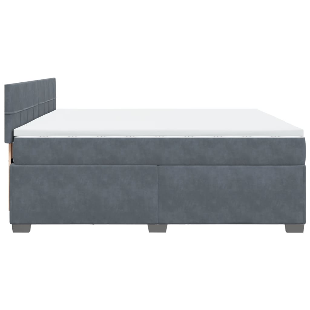 Boxspring met matras fluweel donkergrijs 180x200 cm