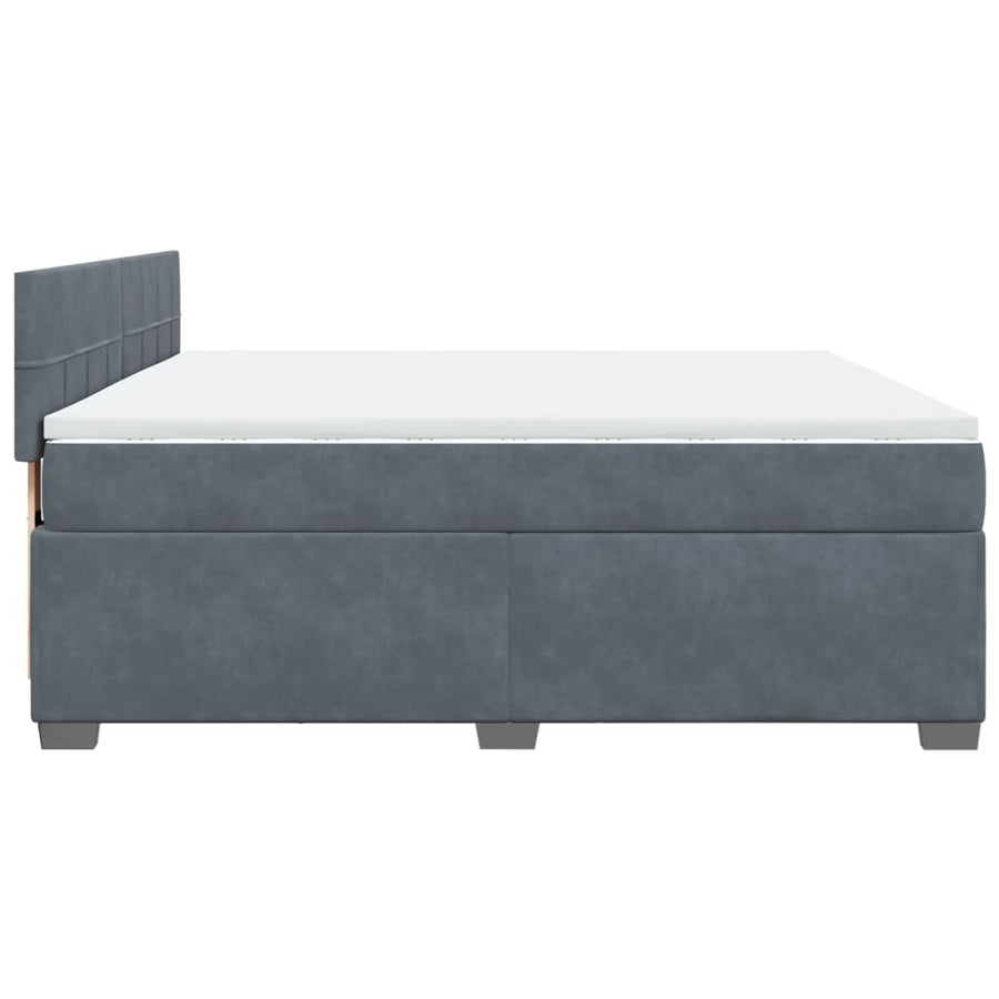 Boxspring met matras fluweel donkergrijs 180x200 cm