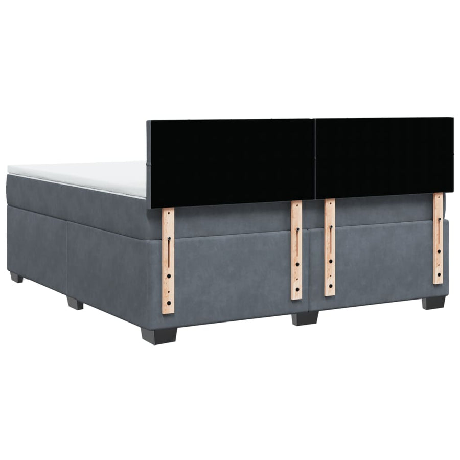 Boxspring met matras fluweel donkergrijs 180x200 cm