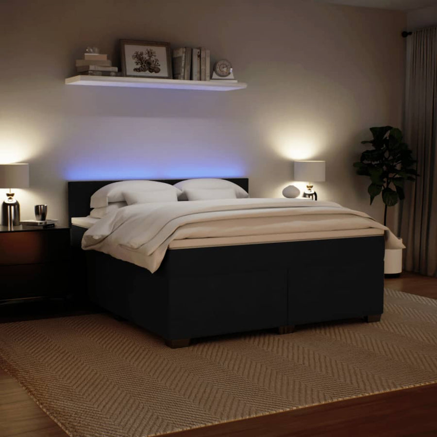 Boxspring met matras fluweel zwart 180x200 cm
