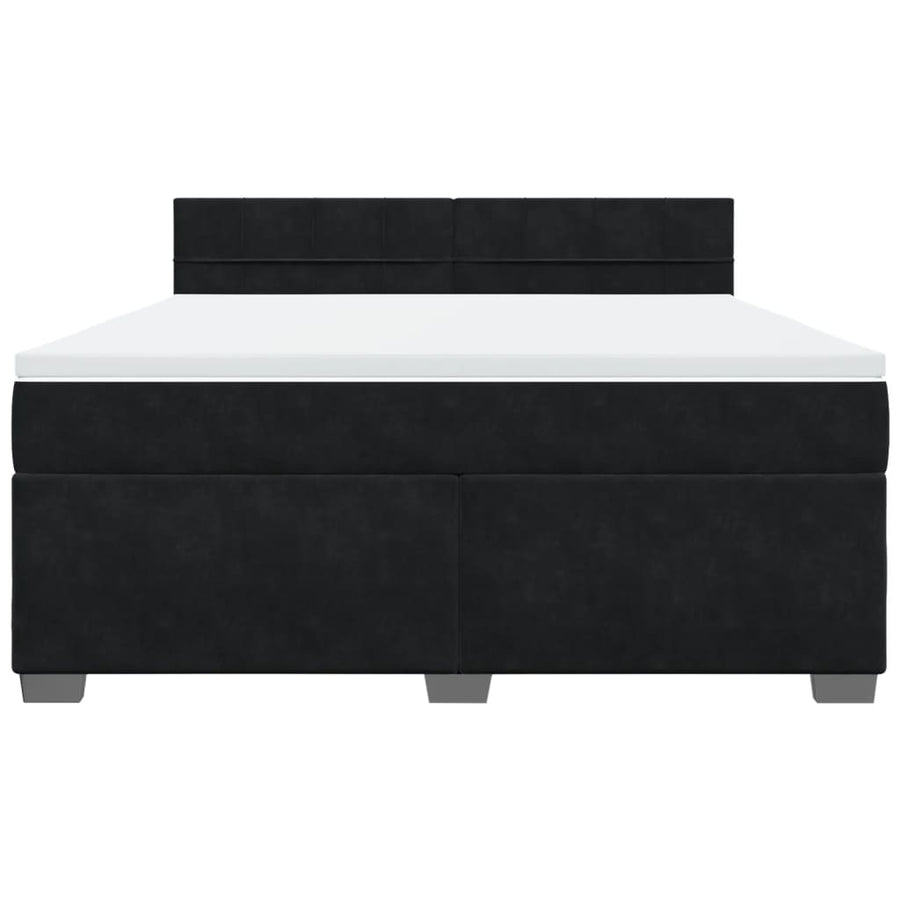 Boxspring met matras fluweel zwart 180x200 cm