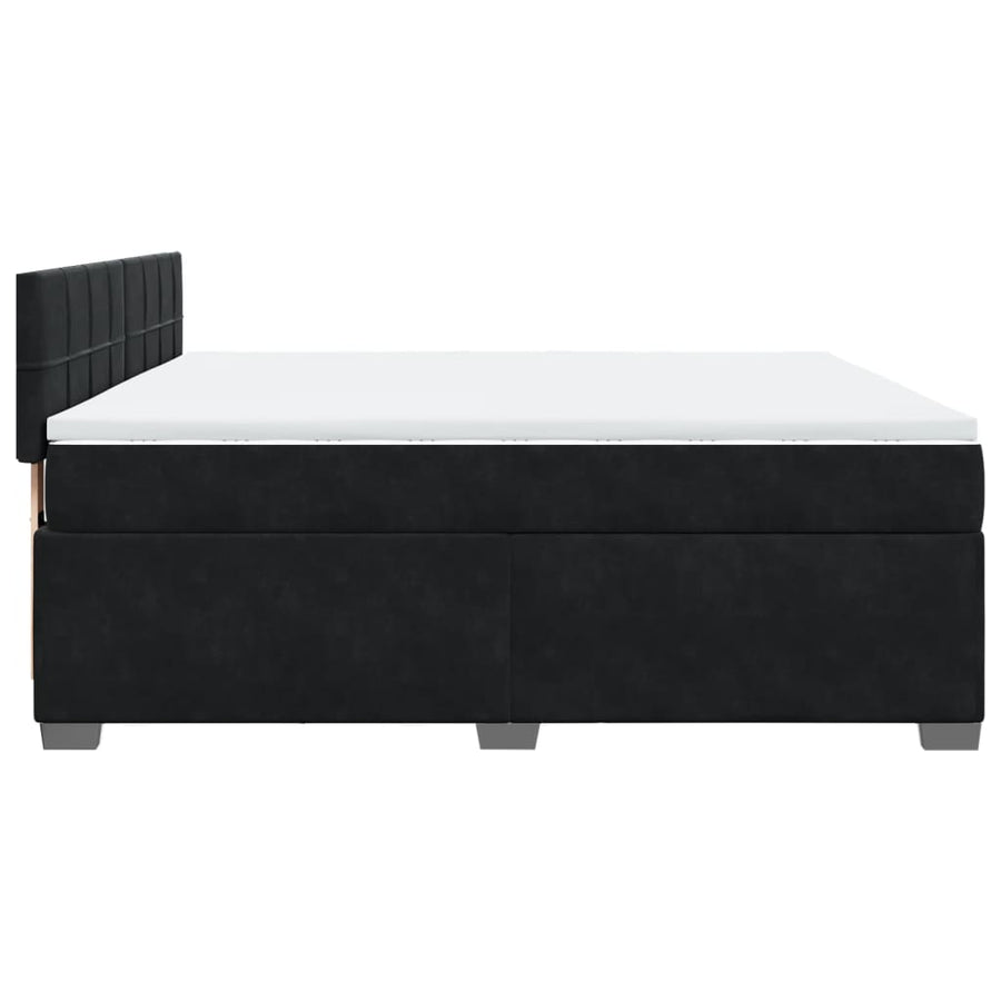 Boxspring met matras fluweel zwart 180x200 cm