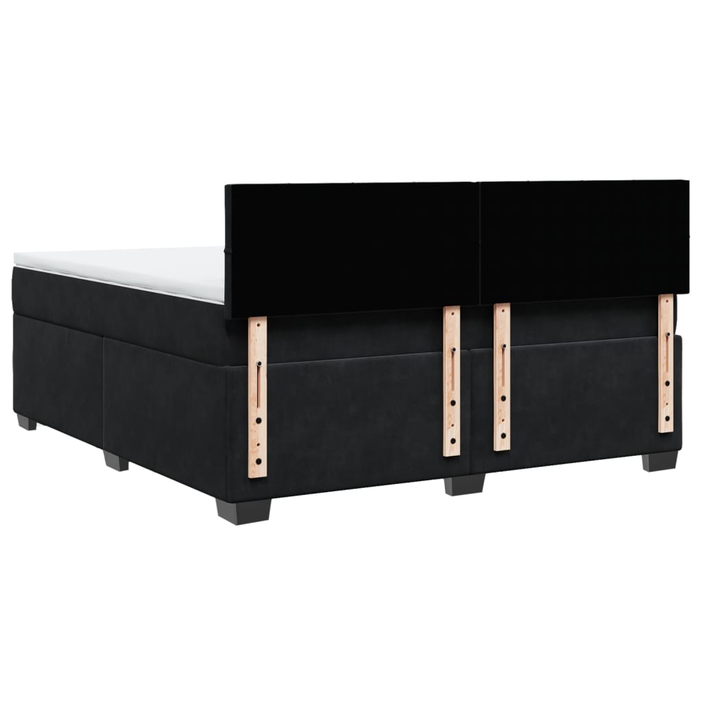 Boxspring met matras fluweel zwart 180x200 cm