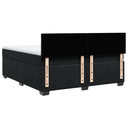 Boxspring met matras fluweel zwart 180x200 cm