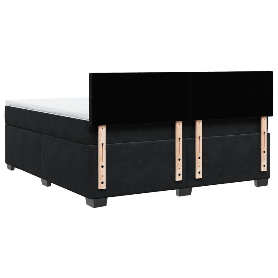 Boxspring met matras fluweel zwart 180x200 cm
